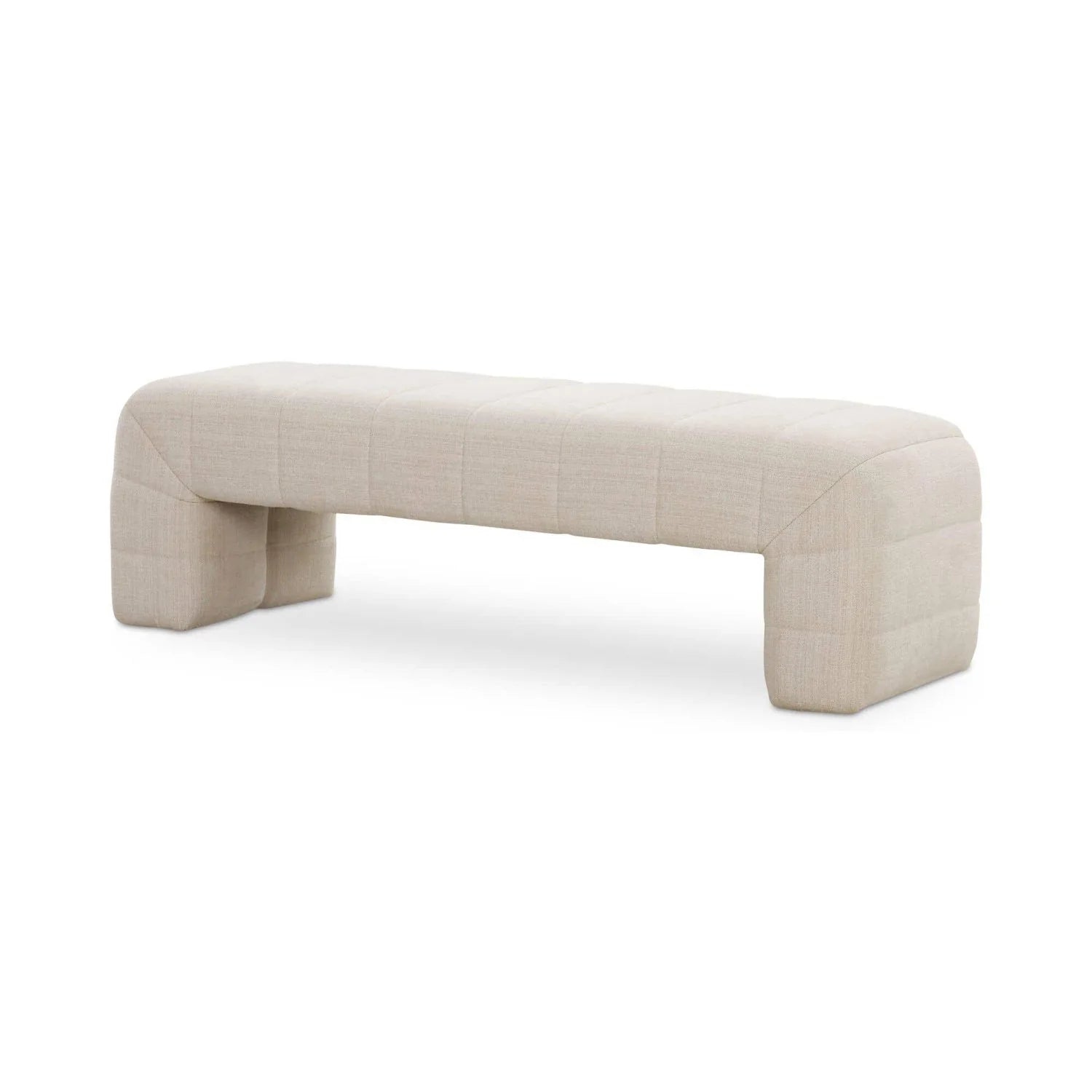 Luxury Channel Upholstered Bench European Style for Villa