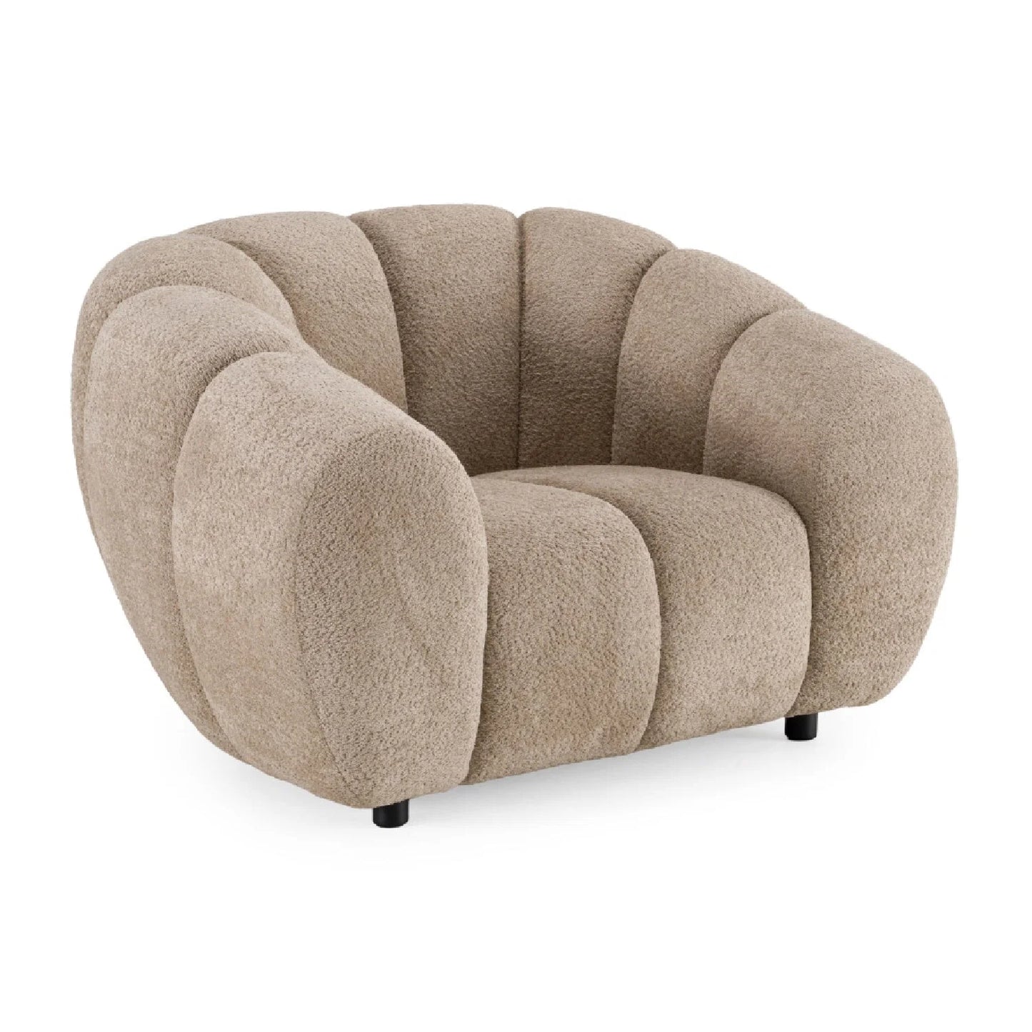 Luxury Channel Upholstered Lounge Chair Modern Italian Style for Villa