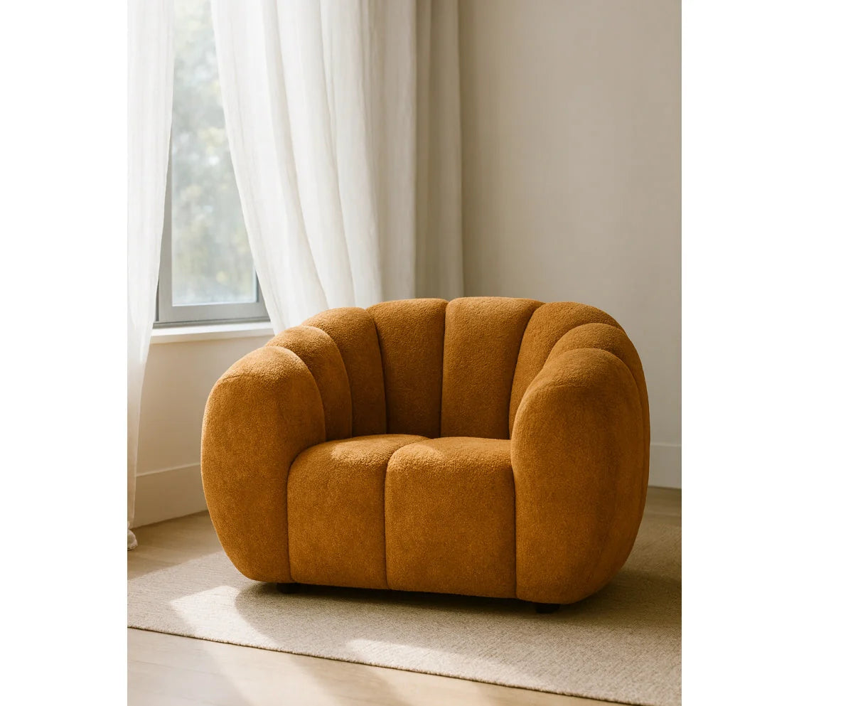 Luxury Channel Upholstered Lounge Chair Modern Italian Style for Villa