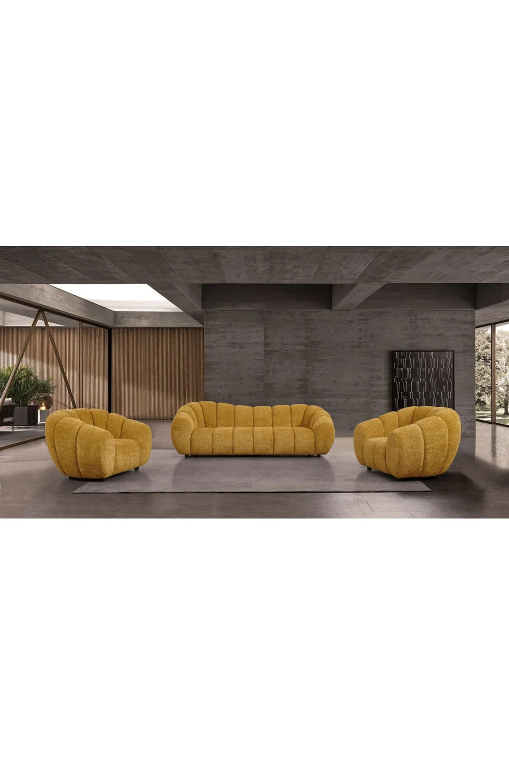 Luxury Channel Upholstered Sofa Modern Italian Style for Villa