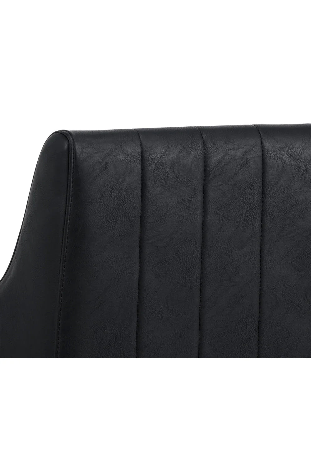 Luxury Channeled Black Leather Lounge Chair Modern Italian Style for Villa