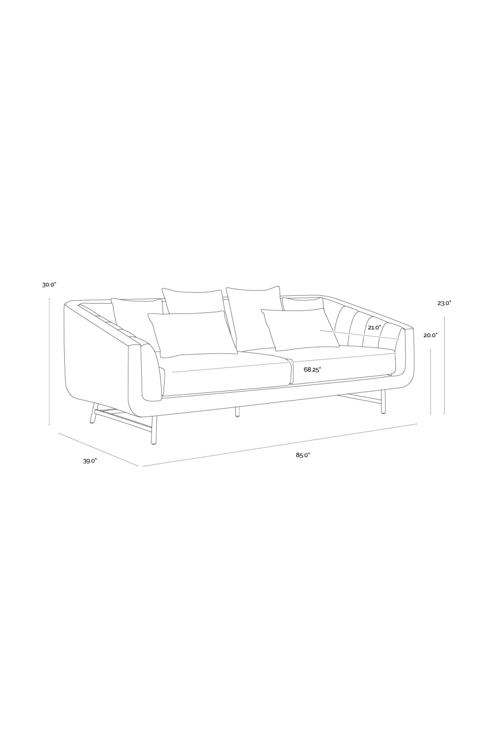Luxury Channeled Fabric Sofa Modern Italian Style for Villa