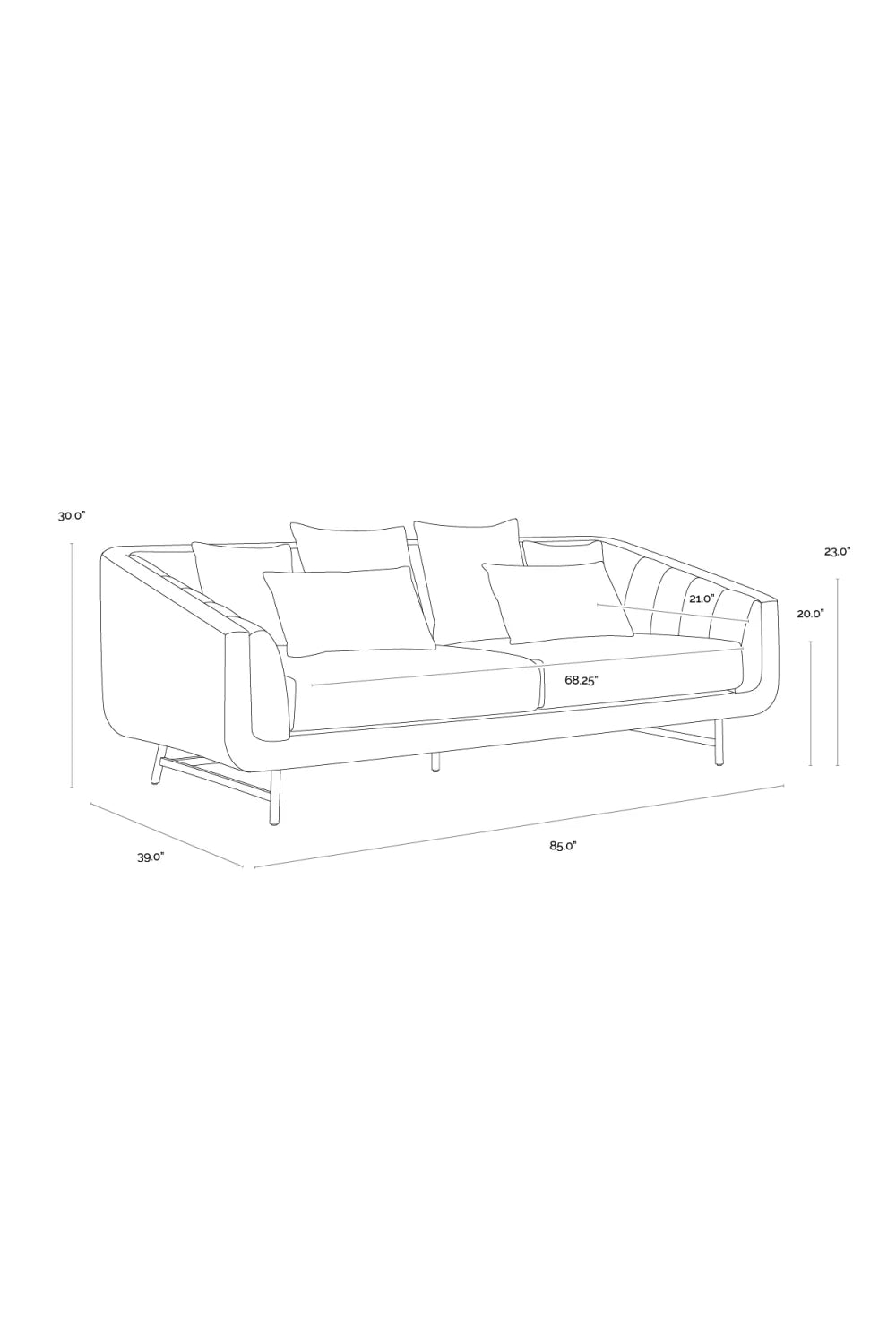 Luxury Channeled Fabric Sofa Modern Italian Style for Villa