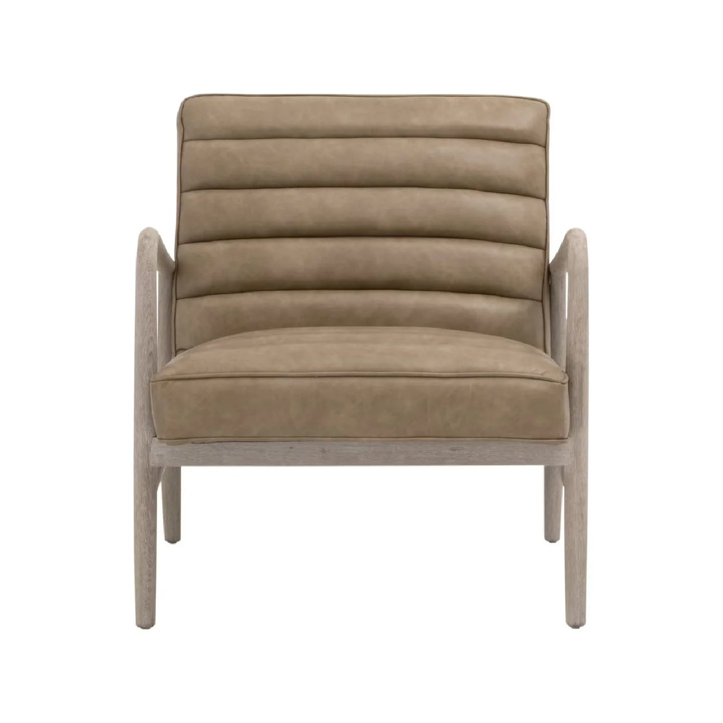 Luxury Channeled Leather Lounge Chair Modern Italian Style for Villa