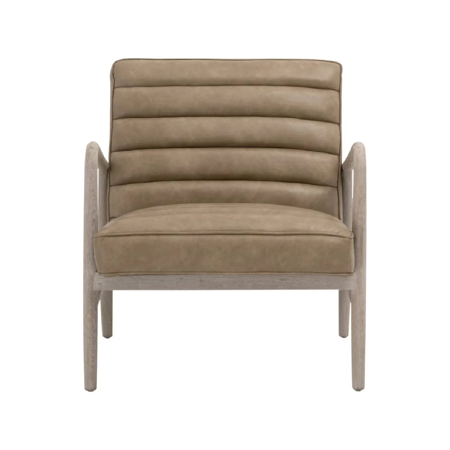 Luxury Channeled Leather Lounge Chair Modern Italian Style for Villa
