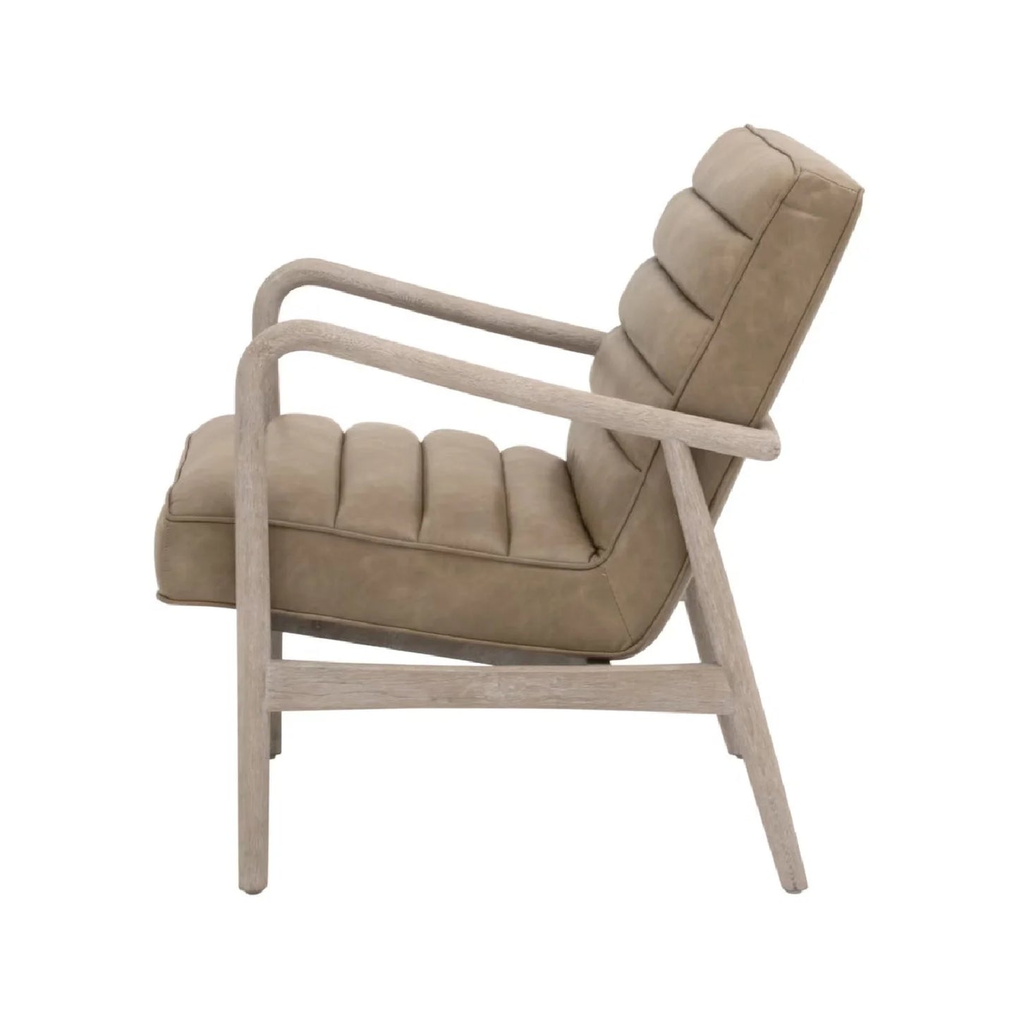 Luxury Channeled Leather Lounge Chair Modern Italian Style for Villa