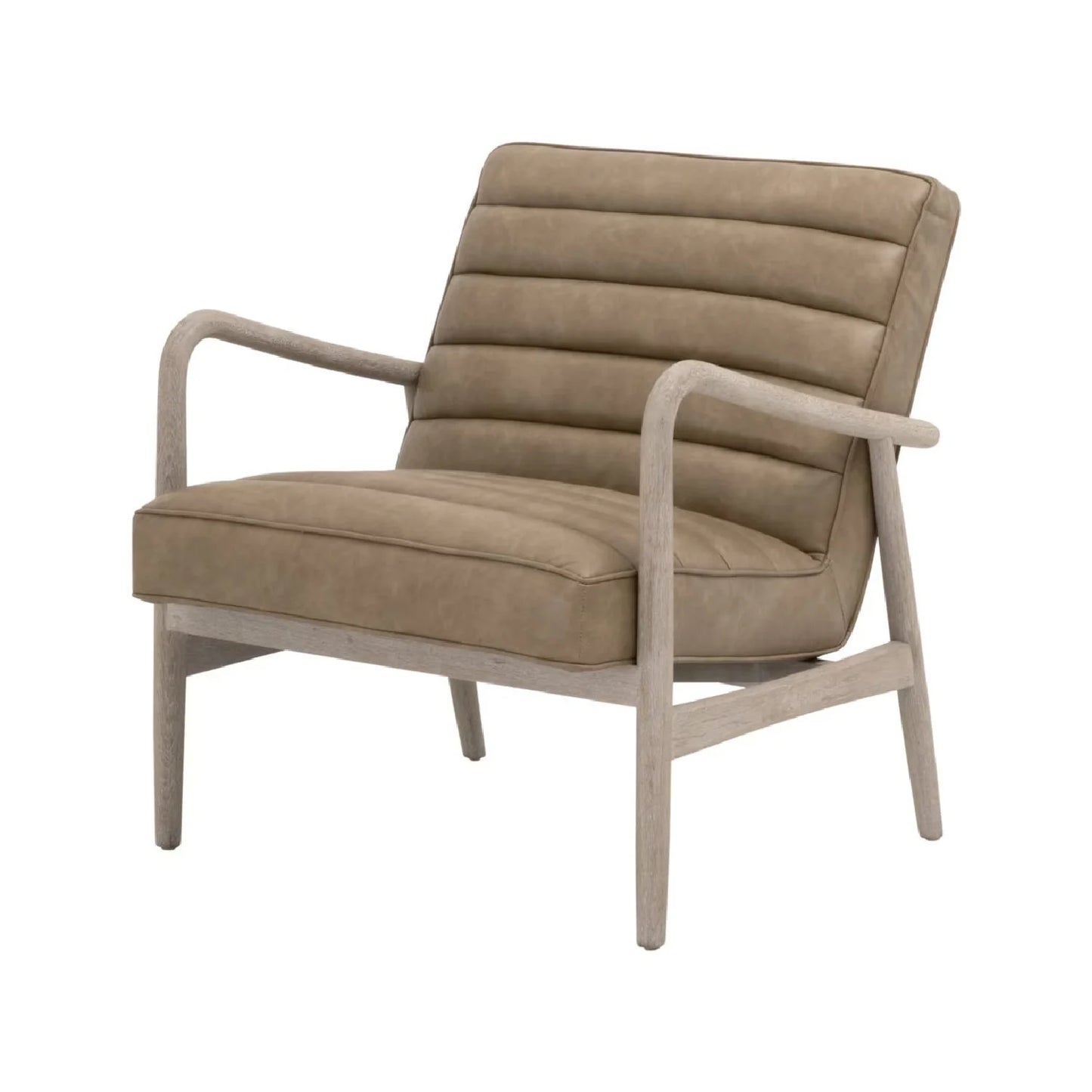 Luxury Channeled Leather Lounge Chair Modern Italian Style for Villa