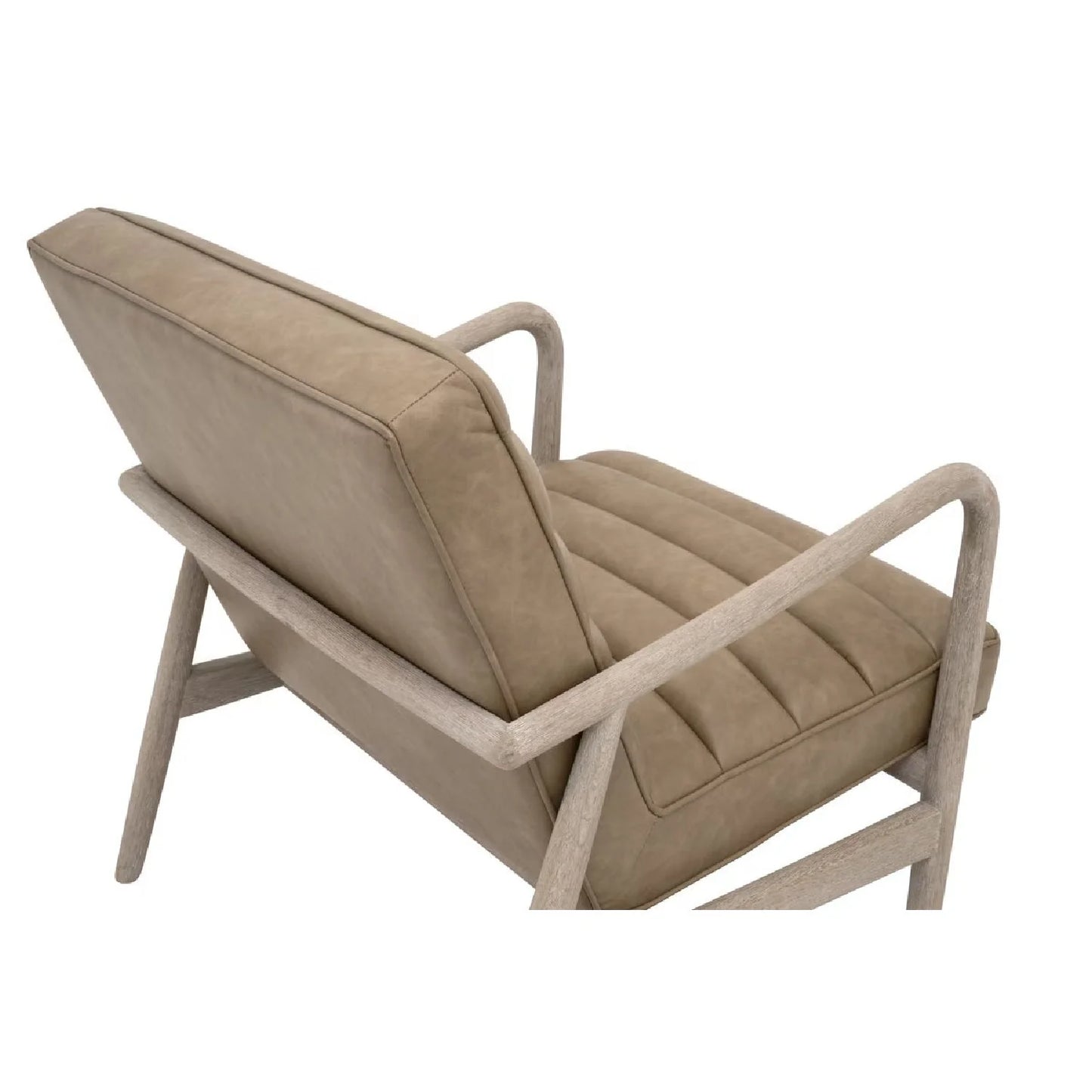 Luxury Channeled Leather Lounge Chair Modern Italian Style for Villa