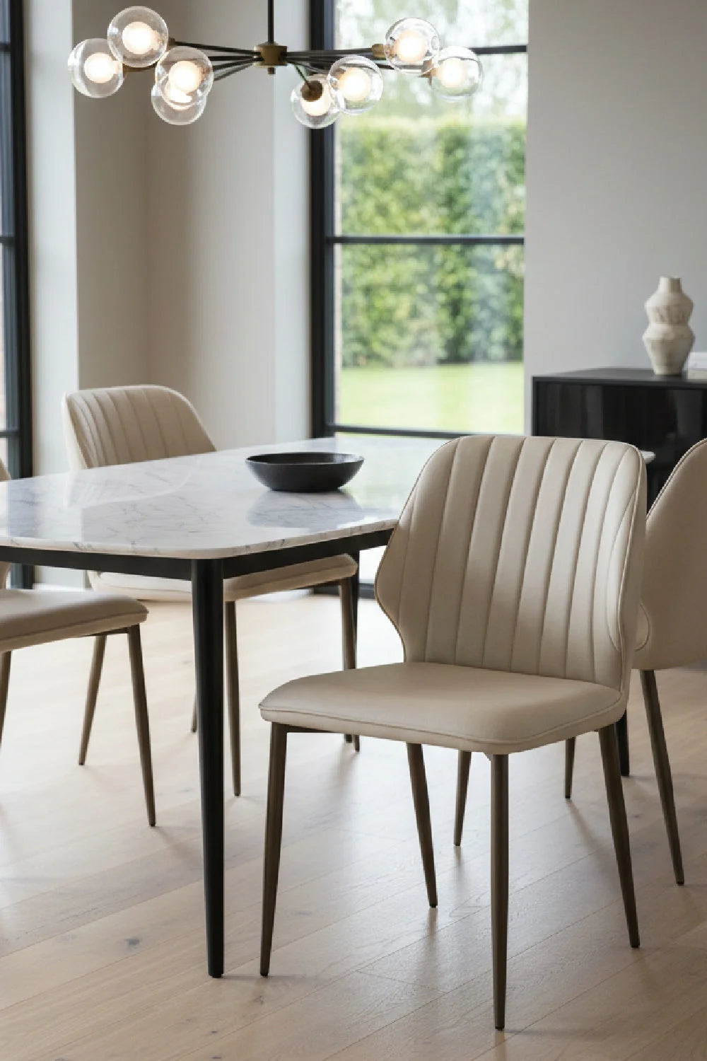 Luxury Channeled Modern Dining Chair European Style for Villa