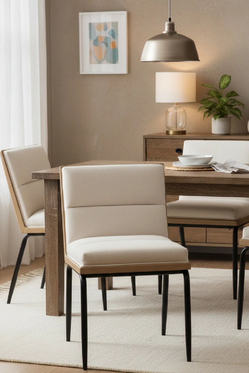 Luxury Channeled Muslin Dining Chair European Style for Villa