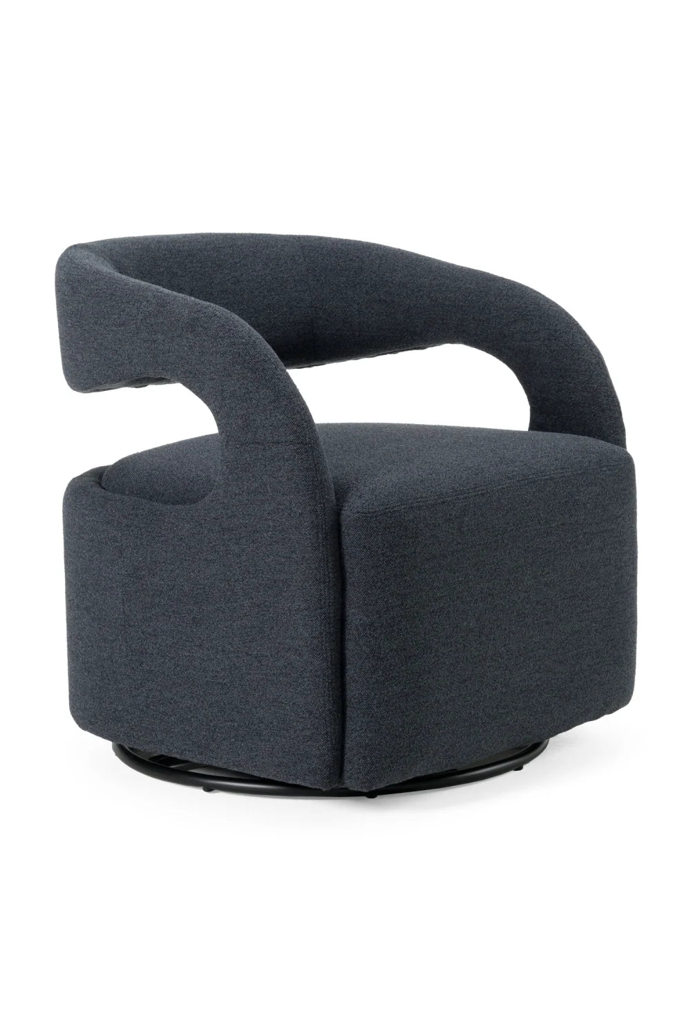 Luxury Charcoal Swivel Chair Modern Italian Style for Villa