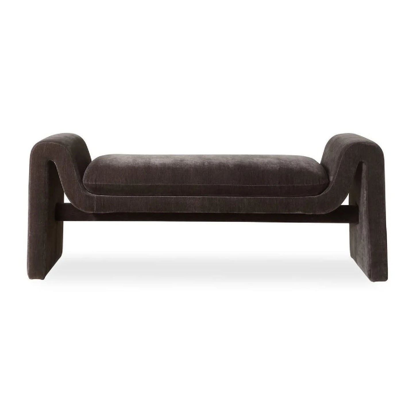 Luxury Charcoal Velvet Bench European Style for Villa