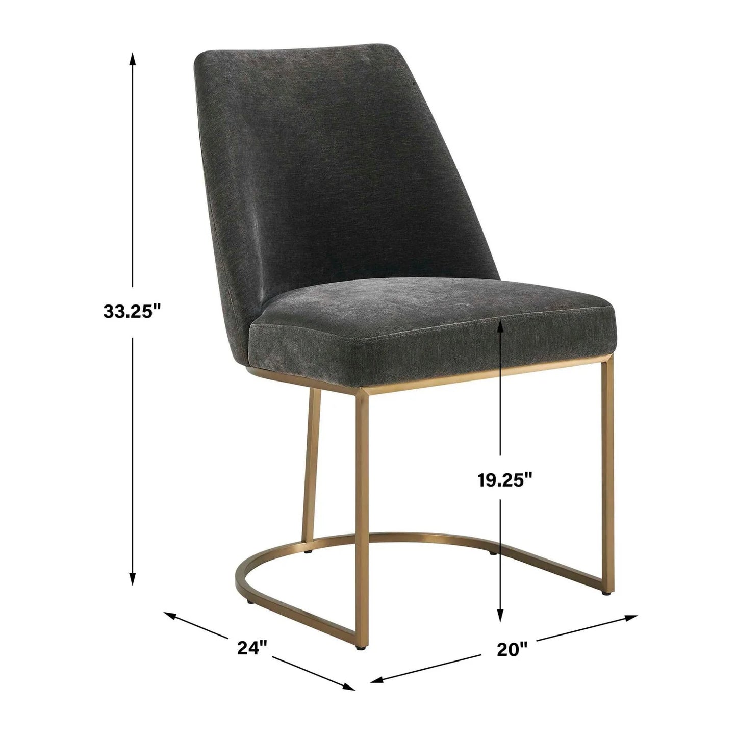 Luxury Charcoal Velvet Dining Chair European Style for Villa