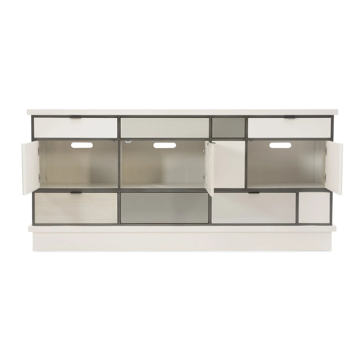 Luxury Checkerboard Glass 8-Drawer Sideboard European Style for Villa