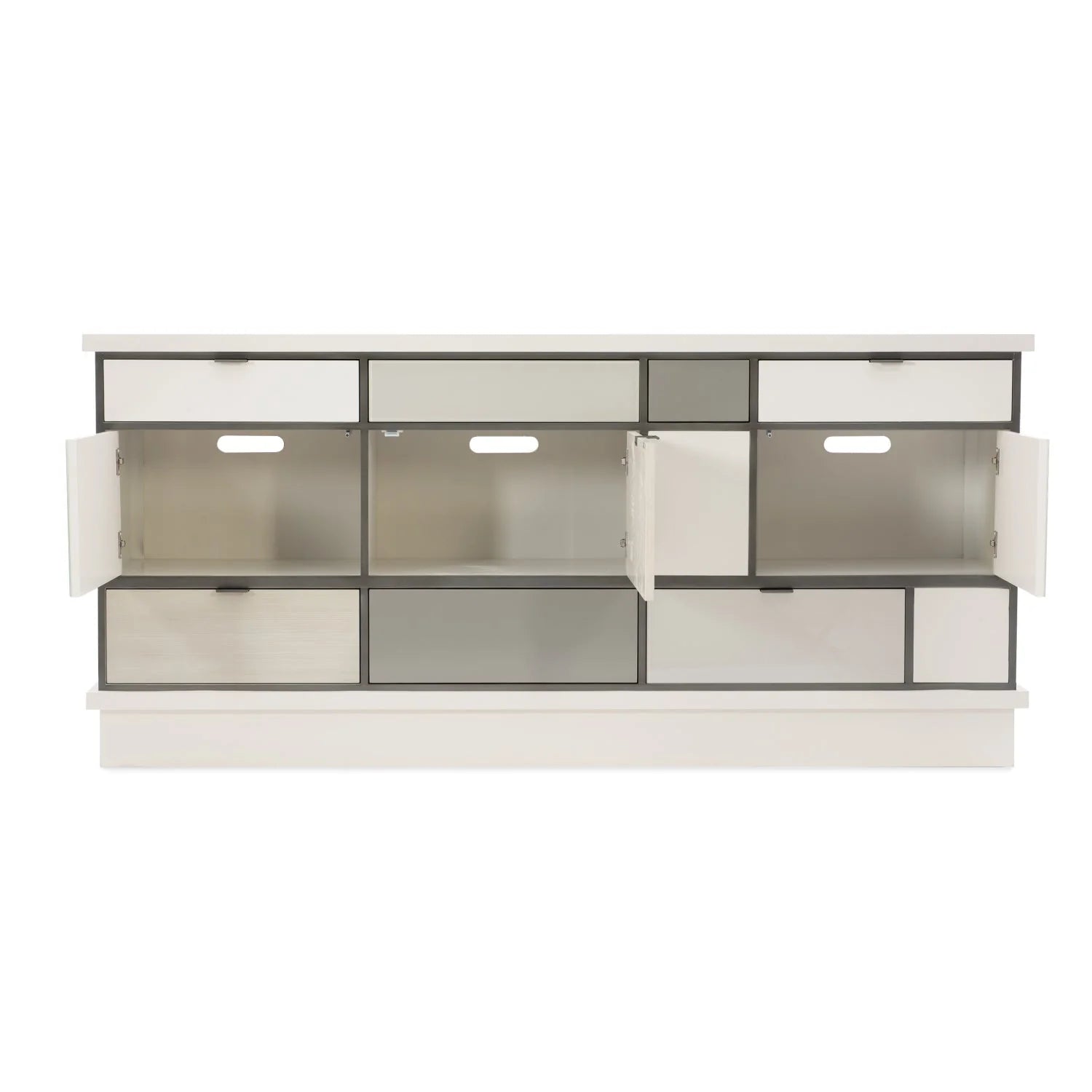 Luxury Checkerboard Glass 8-Drawer Sideboard European Style for Villa