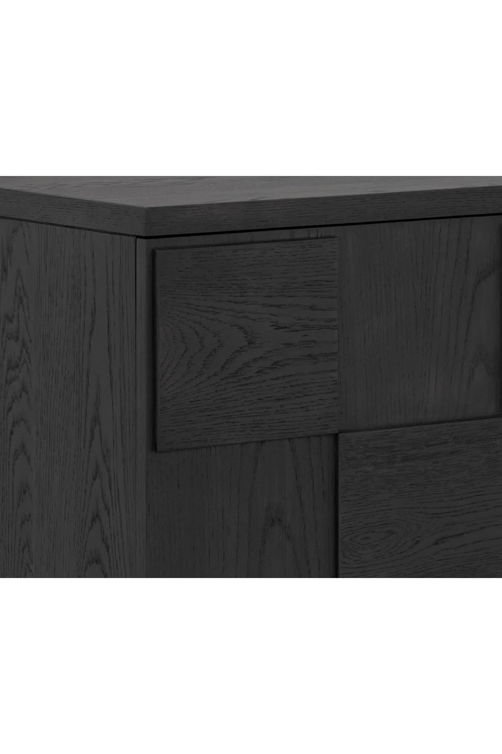 Luxury Checkered Smoked Acacia Sideboard European Style for Villa