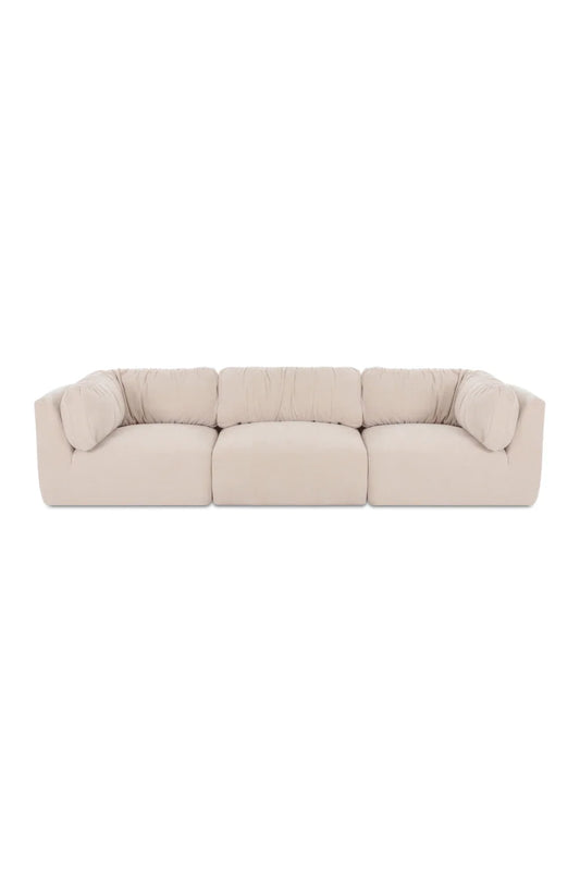 Luxury Chenille 3-Seater Sofa Modern Italian Style for Villa