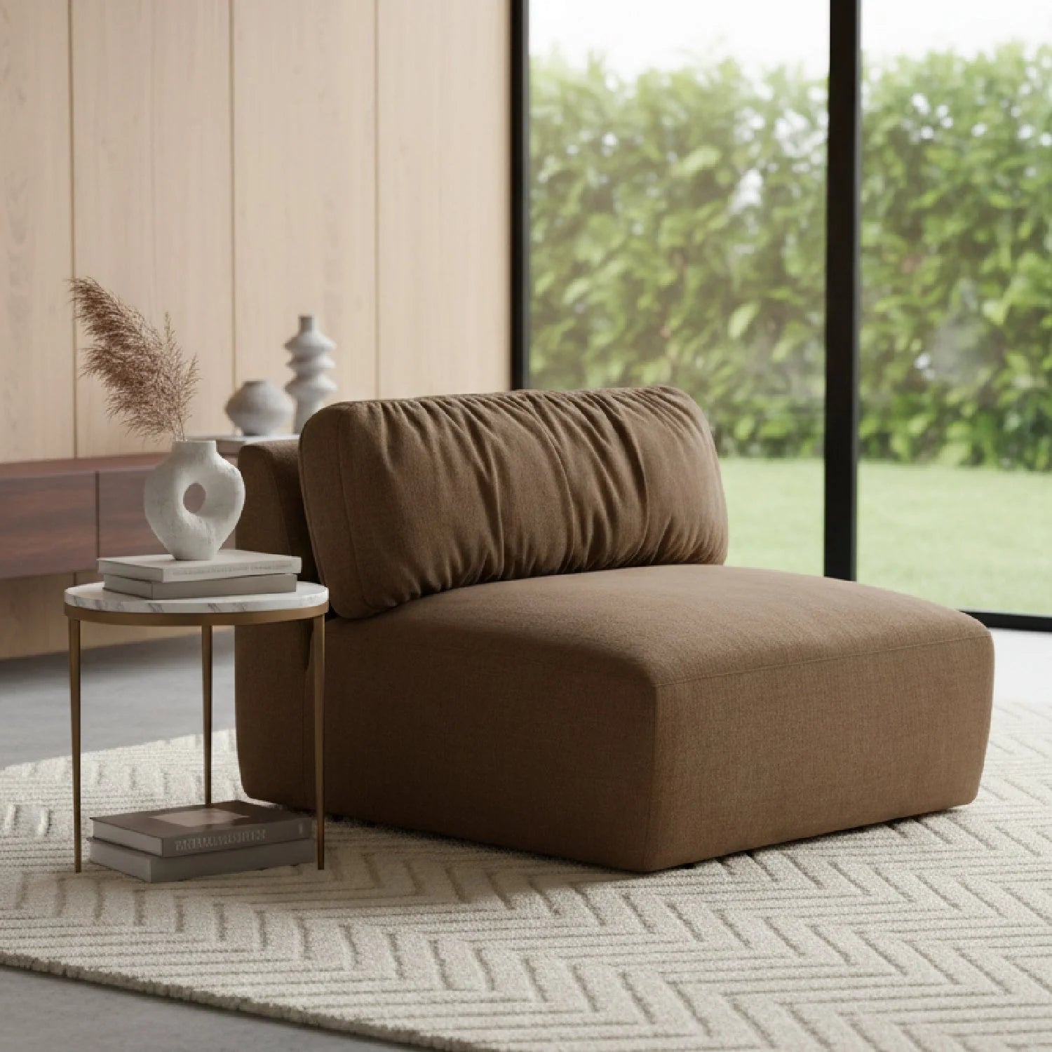 Luxury Chenille Accent Chair Modern European Style for Villa