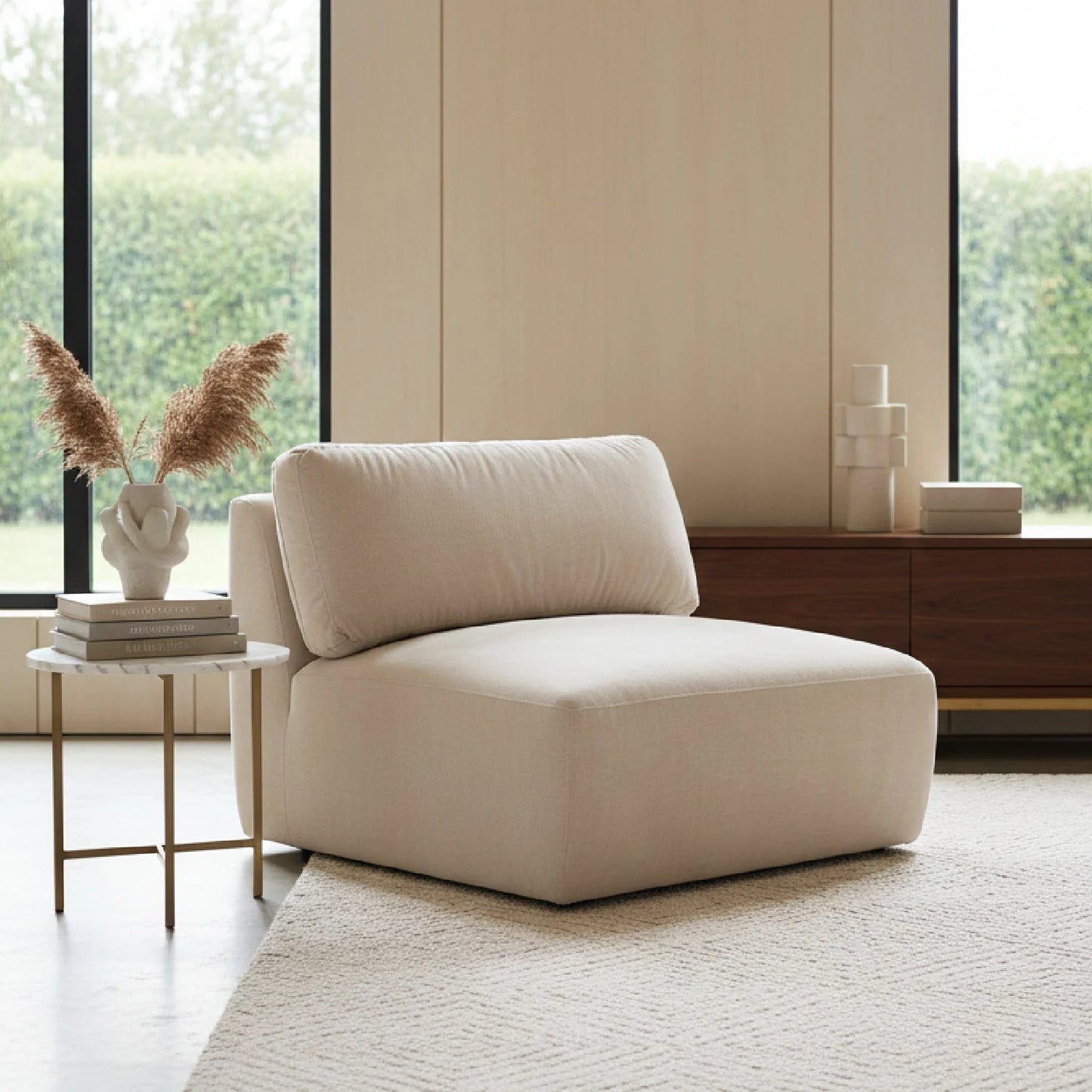 Luxury Chenille Accent Chair Modern European Style for Villa