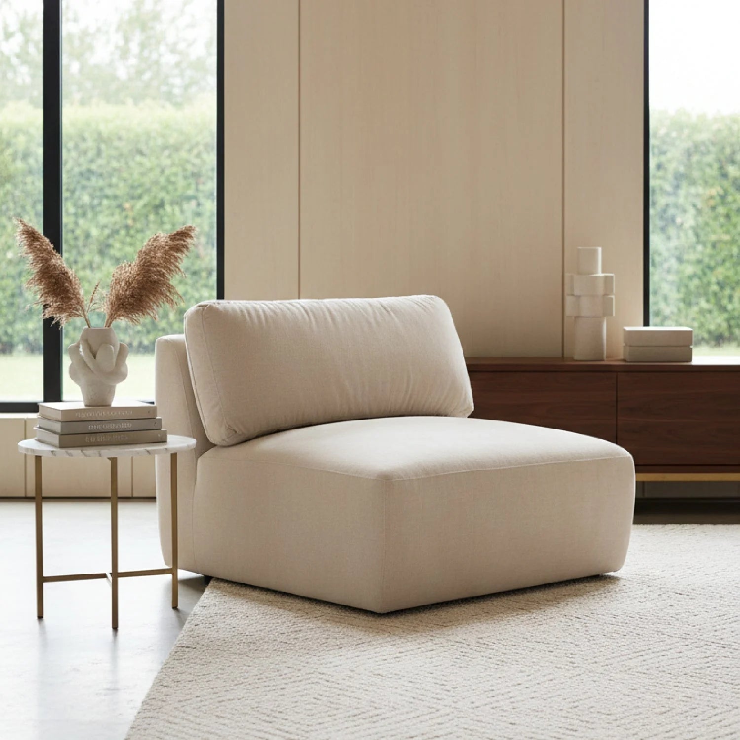 Luxury Chenille Accent Chair Modern European Style for Villa