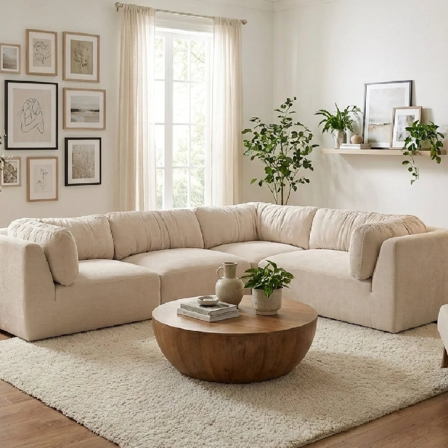 Luxury Chenille L-Shaped Modular Sofa Modern Italian Style for Villa