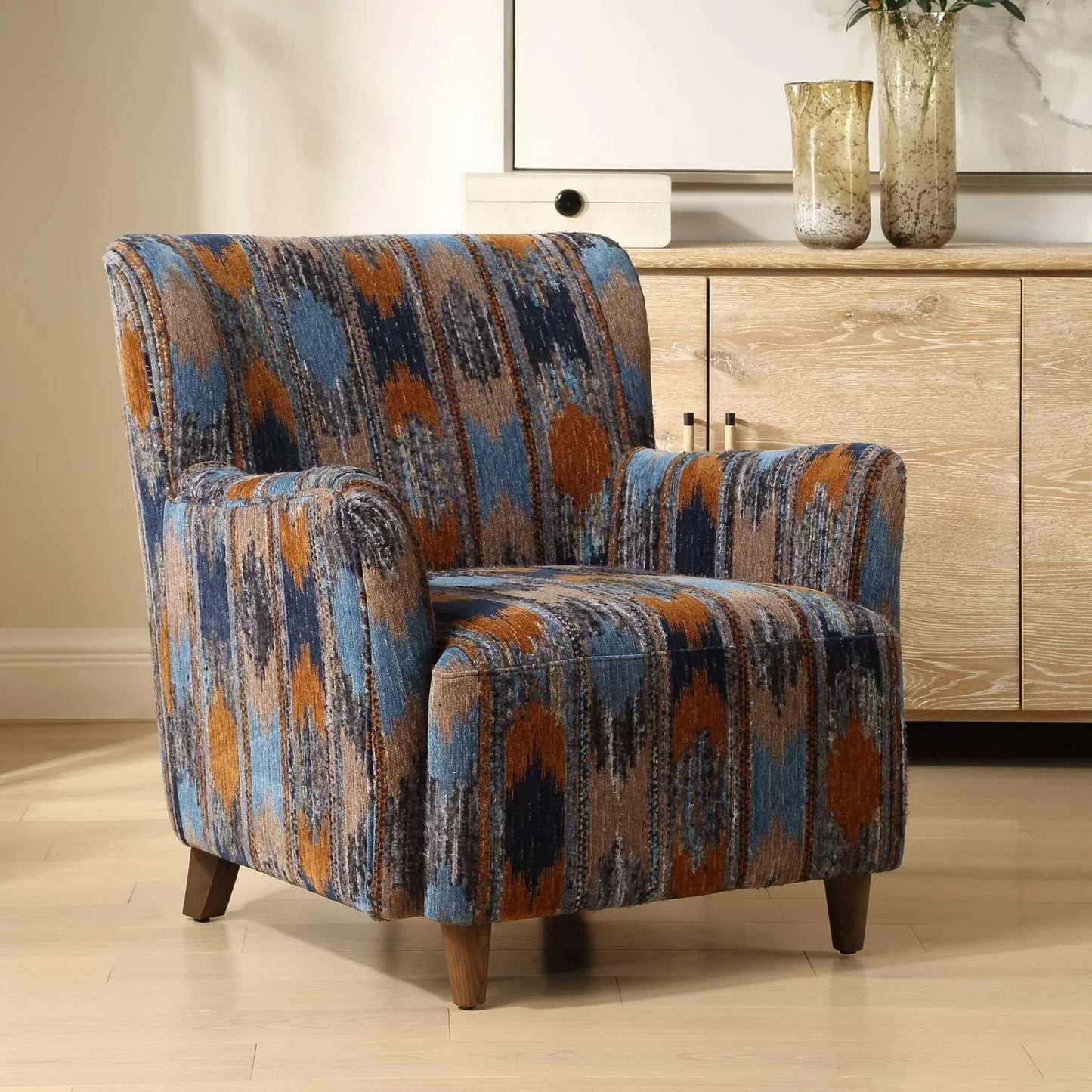 Luxury Chenille Lounge Chair Modern Italian Style for Villa