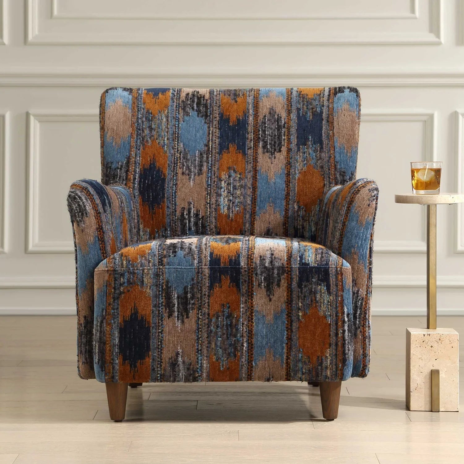 Luxury Chenille Lounge Chair Modern Italian Style for Villa