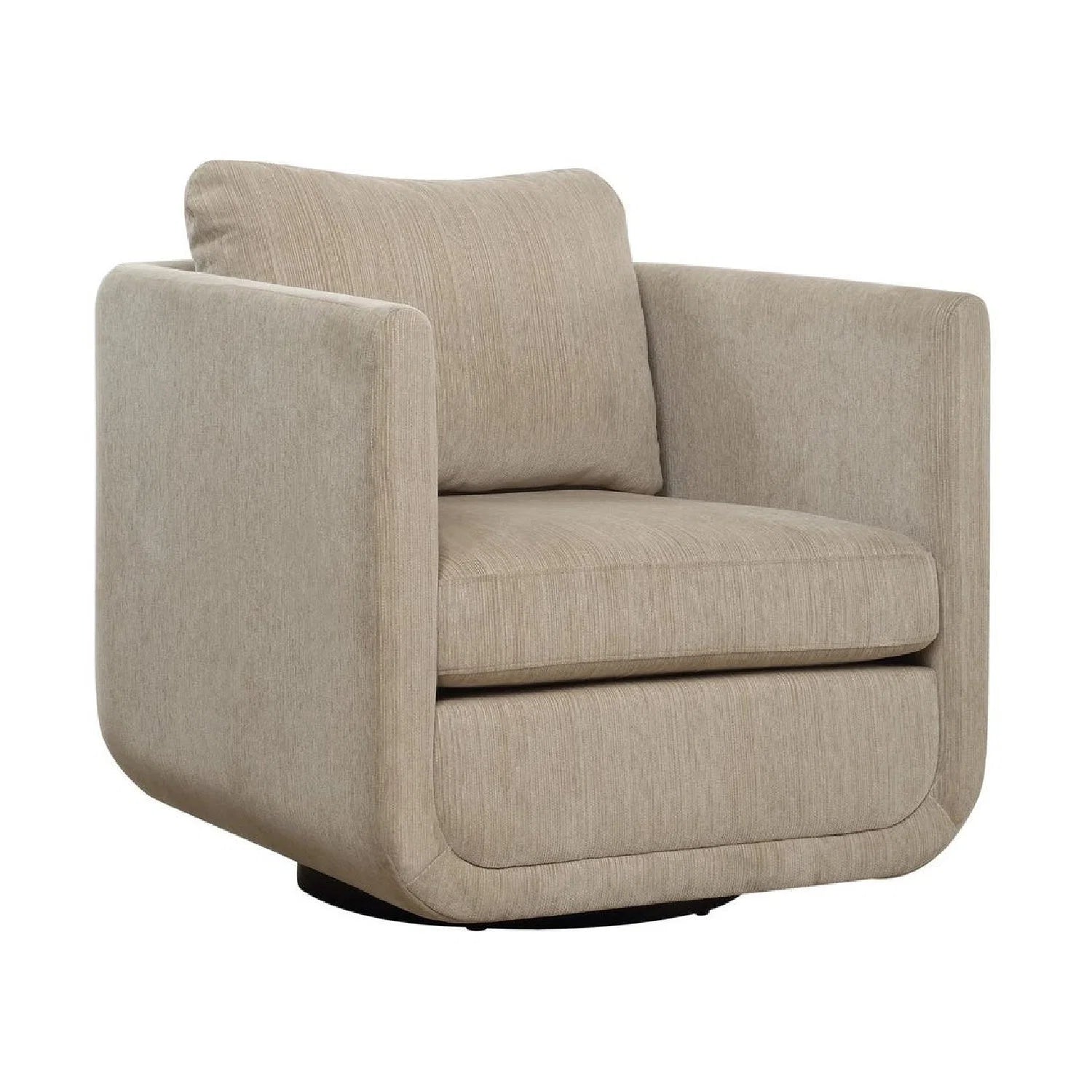 Luxury Chenille Rounded Swivel Accent Chair Modern Italian Style for Villa
