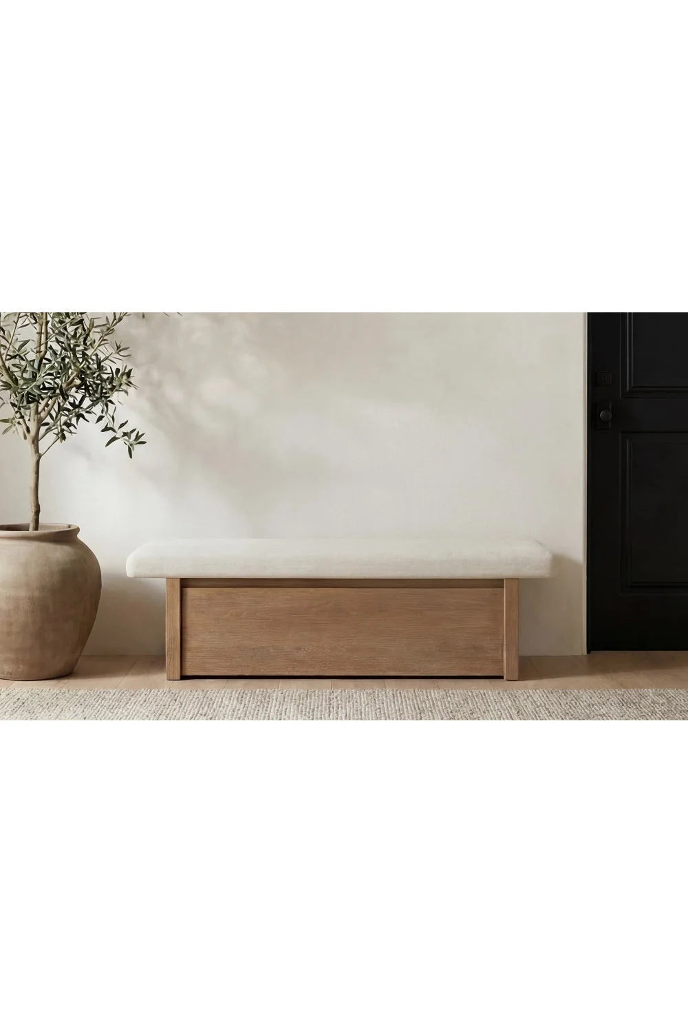 Luxury Chenille Storage Bench European Style for Villa