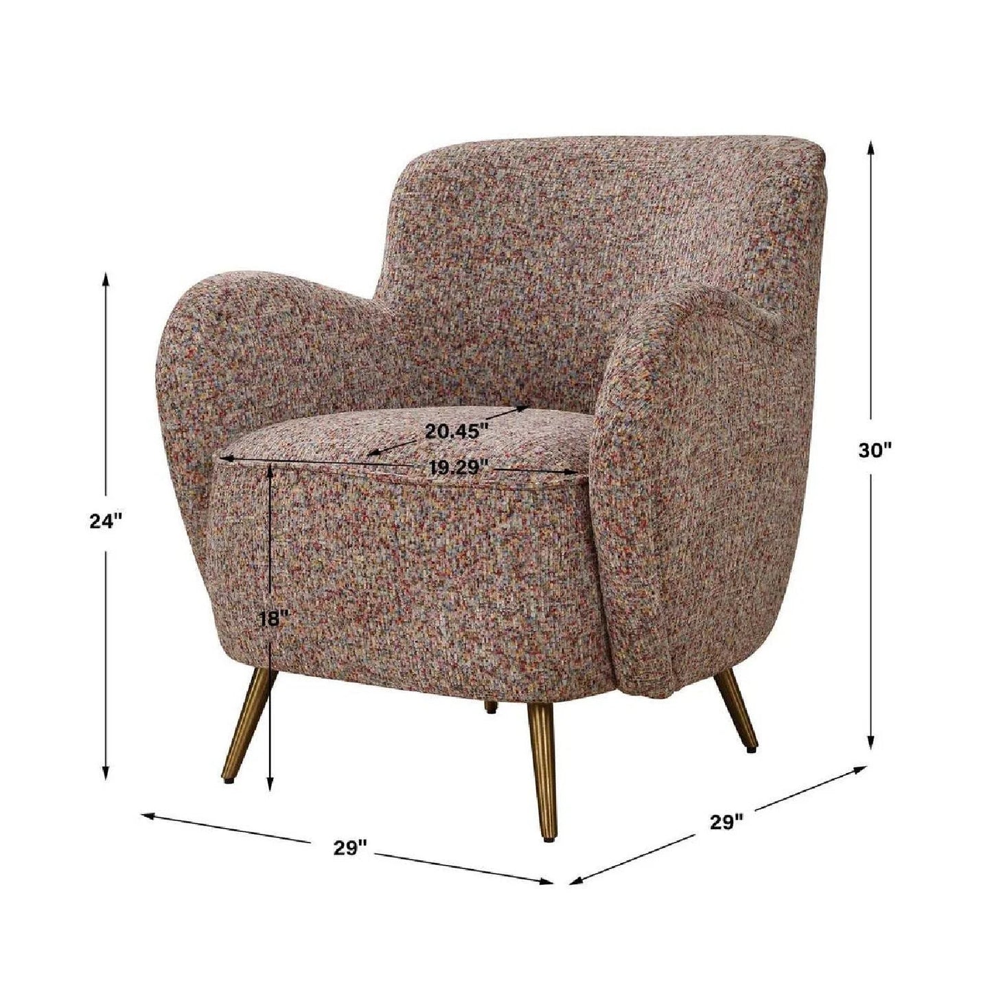 Luxury Chenille Velvet Accent Chair Modern European Style for Villa