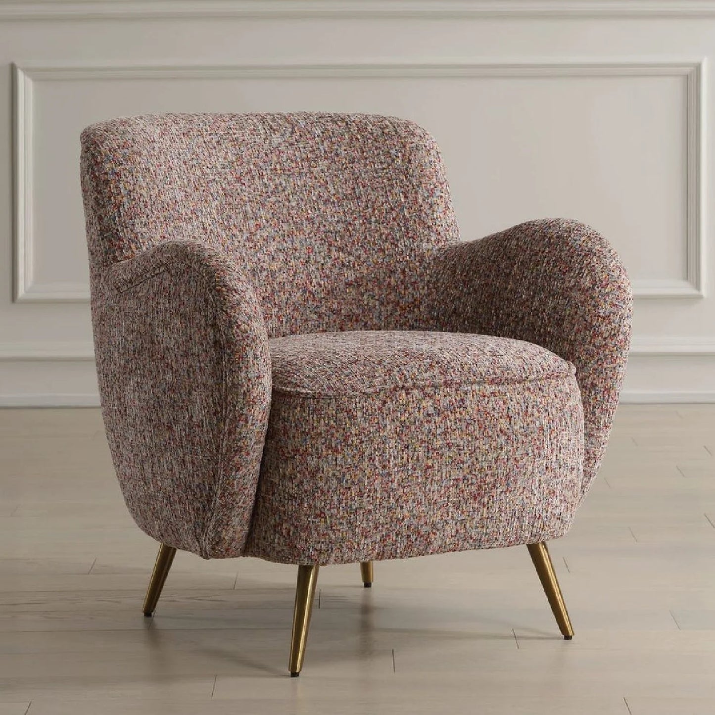 Luxury Chenille Velvet Accent Chair Modern European Style for Villa