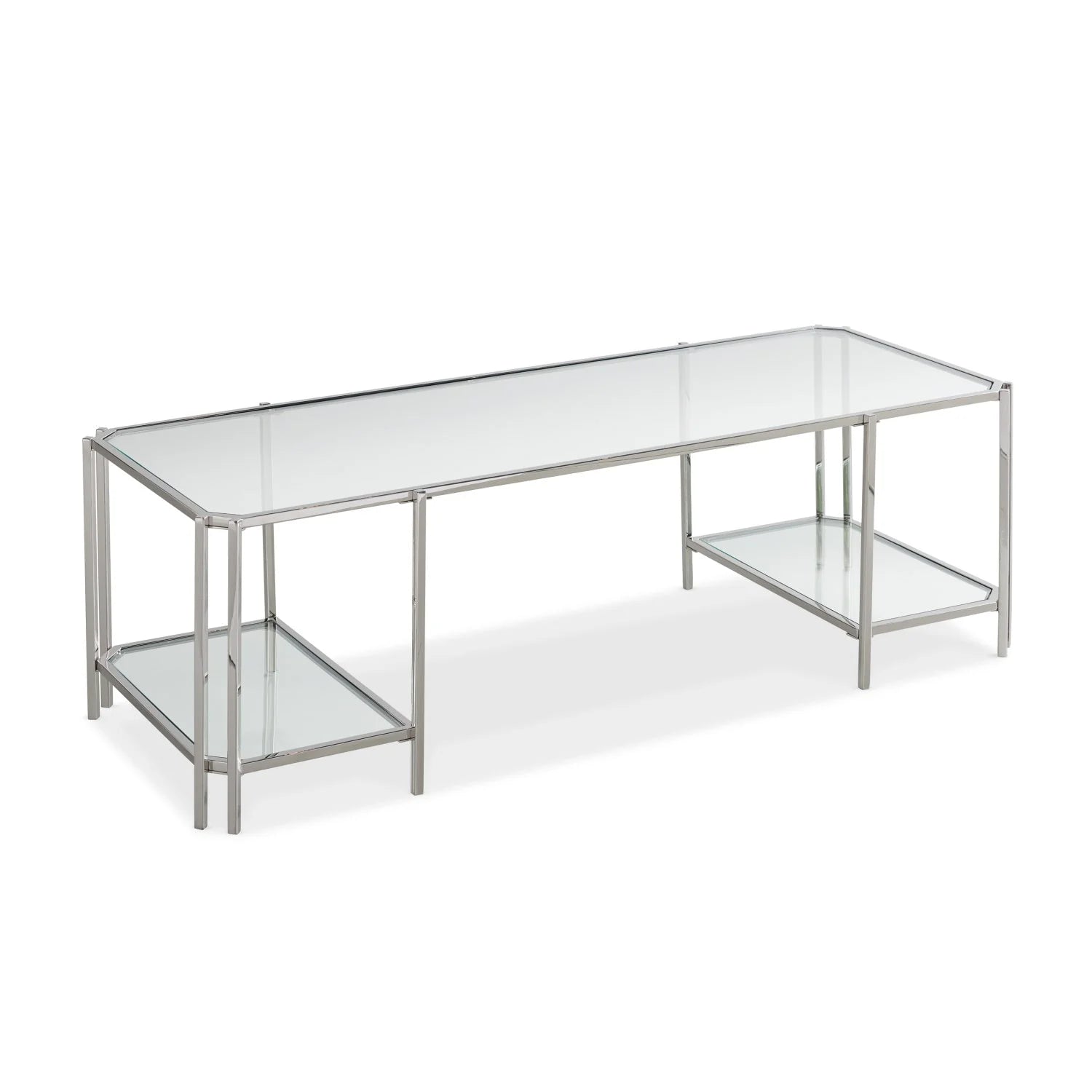 Luxury Cheryl Reflective Glass Rectangular Coffee Table Modern Italian Style for Villa