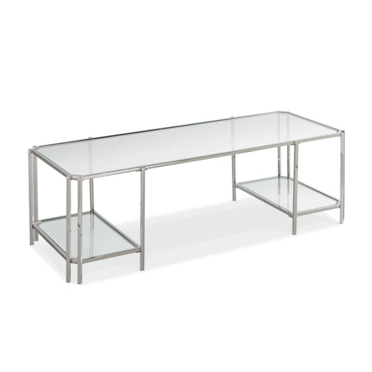 Luxury Cheryl Reflective Glass Rectangular Coffee Table Modern Italian Style for Villa
