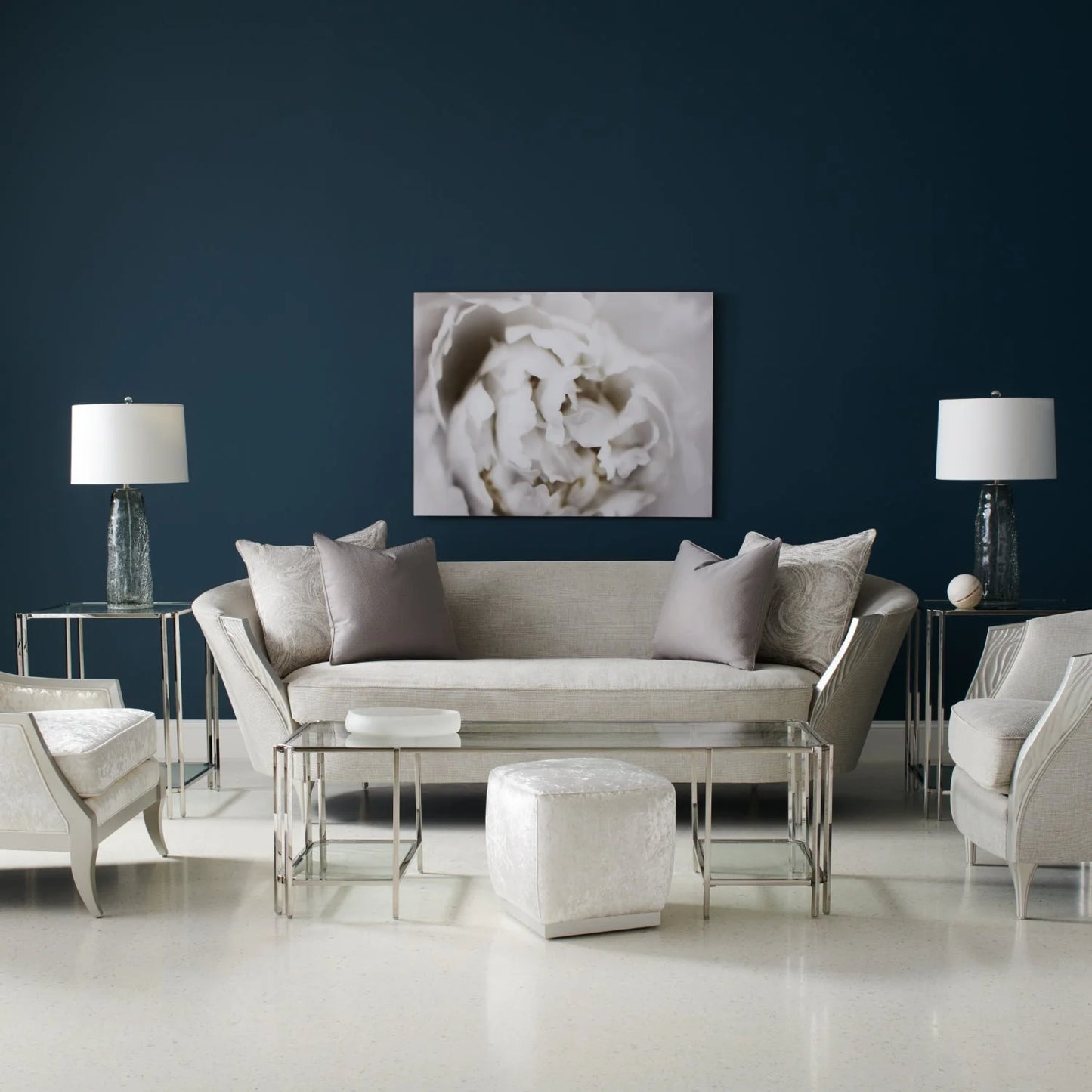 Luxury Cheryl Reflective Glass Rectangular Coffee Table Modern Italian Style for Villa