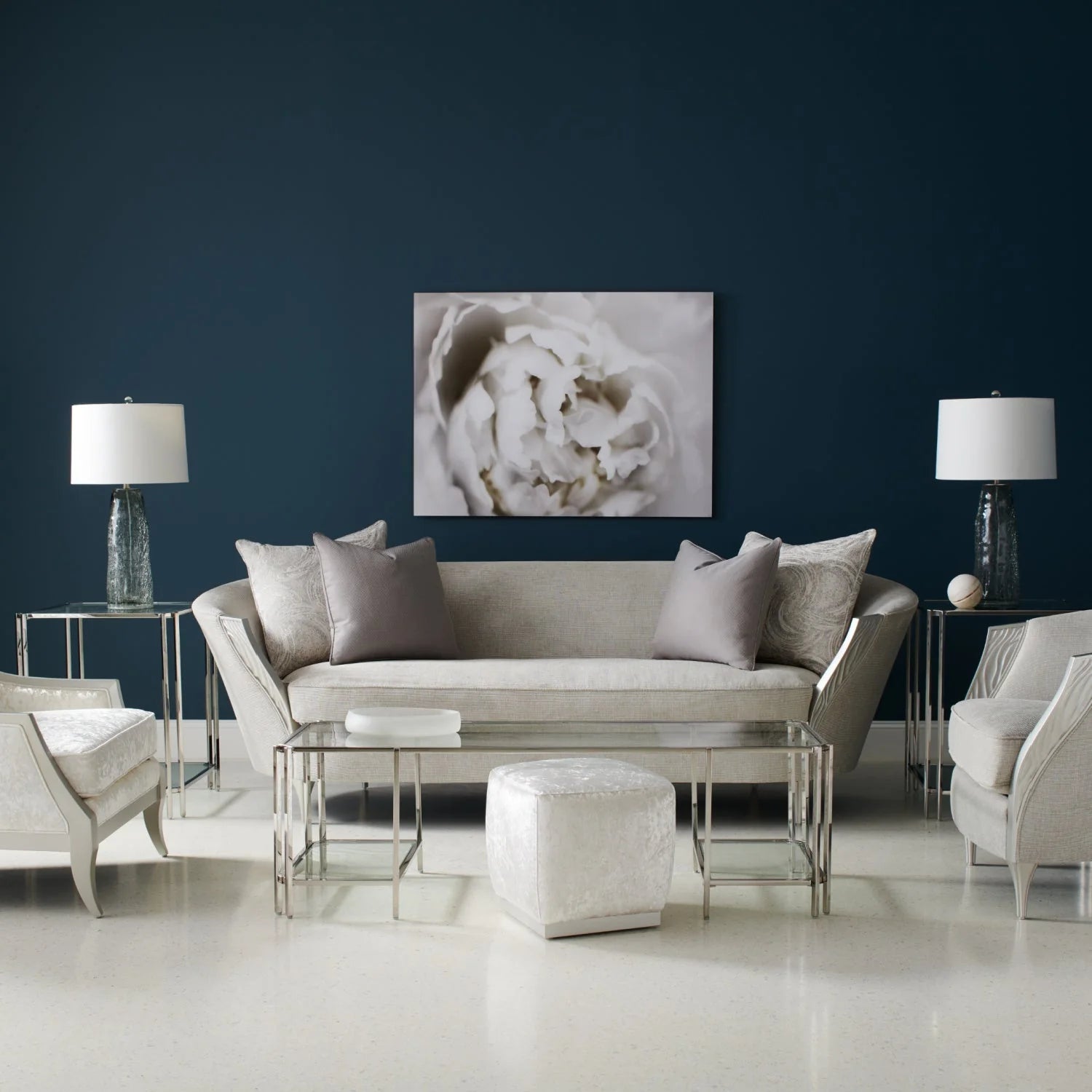 Luxury Cheryl Reflective Glass Rectangular Coffee Table Modern Italian Style for Villa