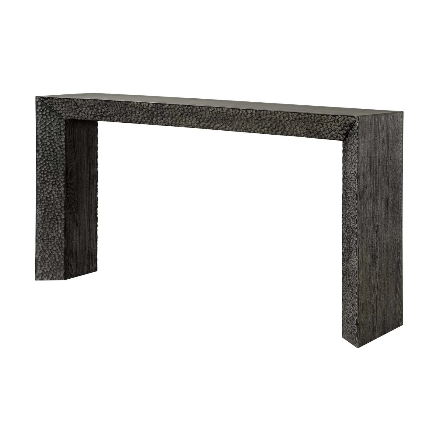 Luxury Chiseled Black Elm Console Table Modern Italian Style for Villa