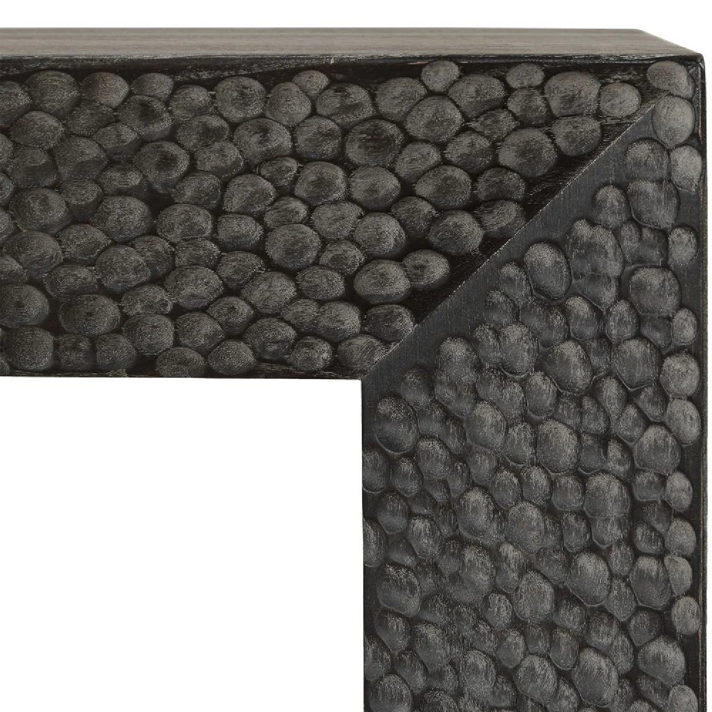 Luxury Chiseled Black Elm Console Table Modern Italian Style for Villa