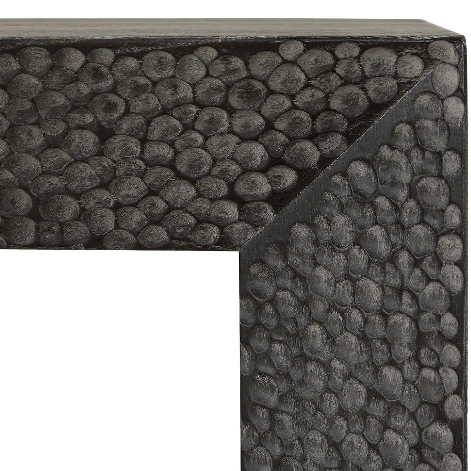 Luxury Chiseled Black Elm Console Table Modern Italian Style for Villa