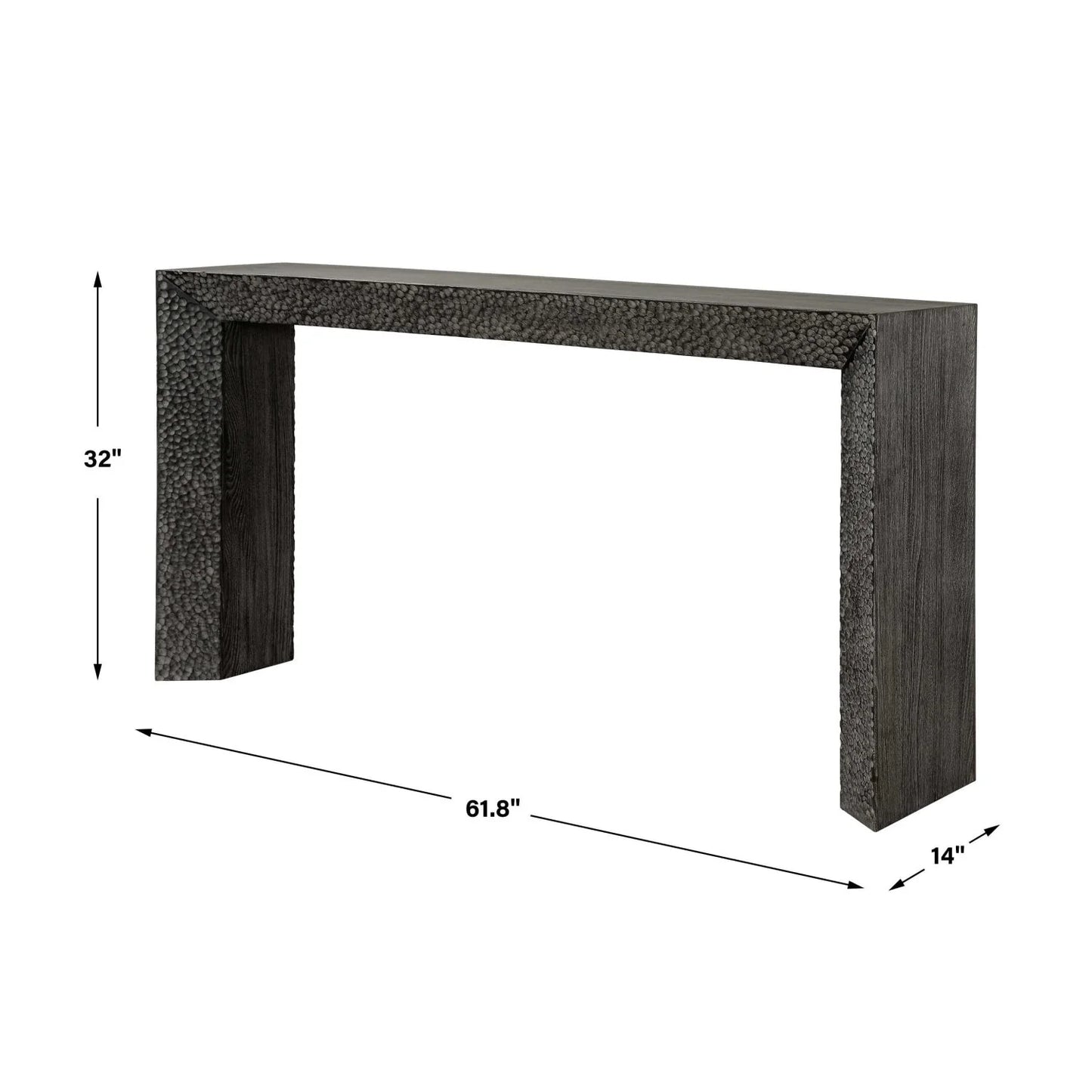 Luxury Chiseled Black Elm Console Table Modern Italian Style for Villa