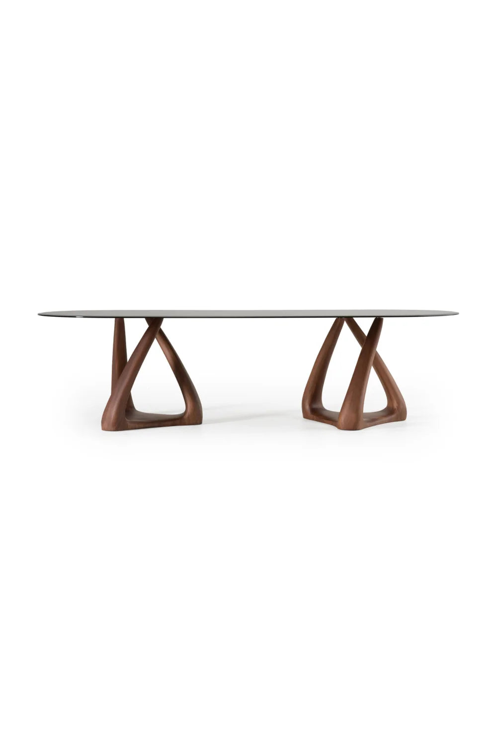 Luxury Christine Gray Glass Oval Dining Table Modern Italian Style for Villa