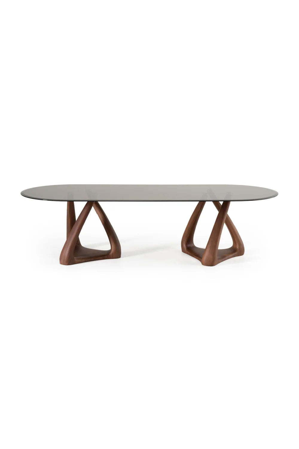 Luxury Christine Gray Glass Oval Dining Table Modern Italian Style for Villa