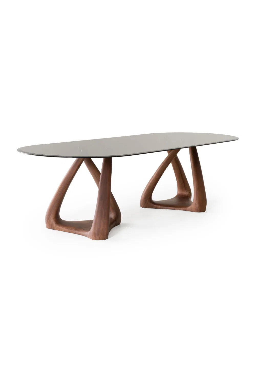 Luxury Christine Gray Glass Oval Dining Table Modern Italian Style for Villa