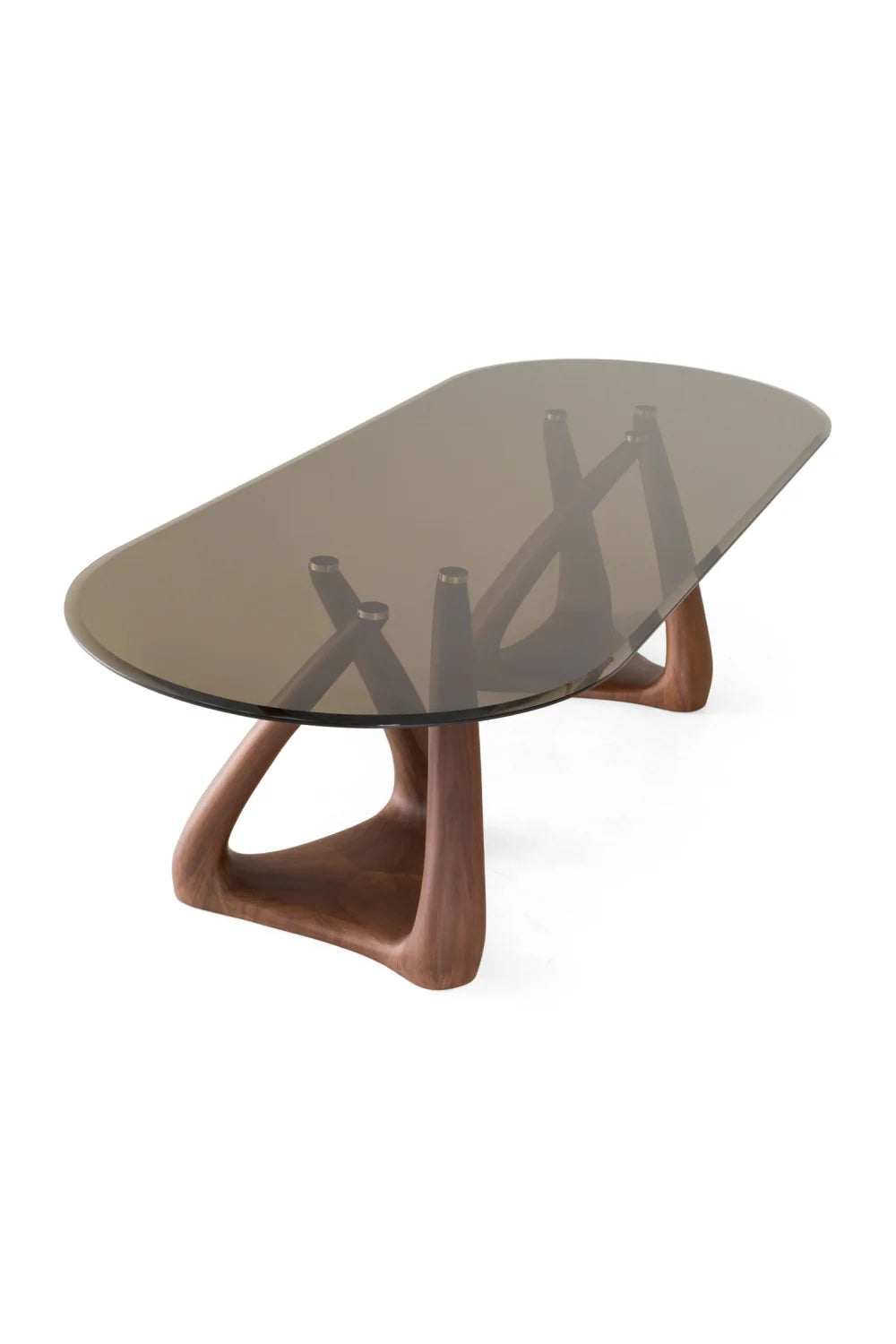 Luxury Christine Gray Glass Oval Dining Table Modern Italian Style for Villa