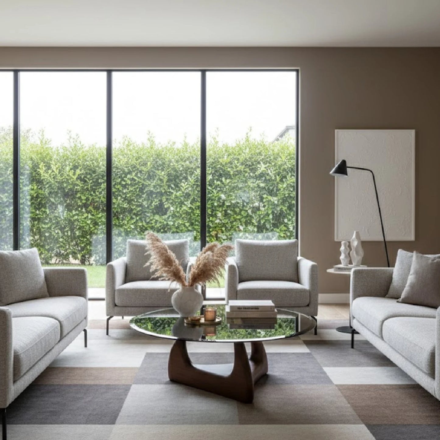 Luxury Christine Round Glass Coffee Table Modern Italian Style for Villa