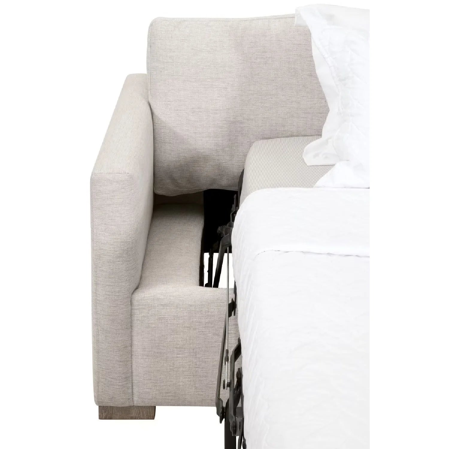 Luxury Clara Gray Fabric Queen Sleeper Sofa Modern Italian Style for Villa