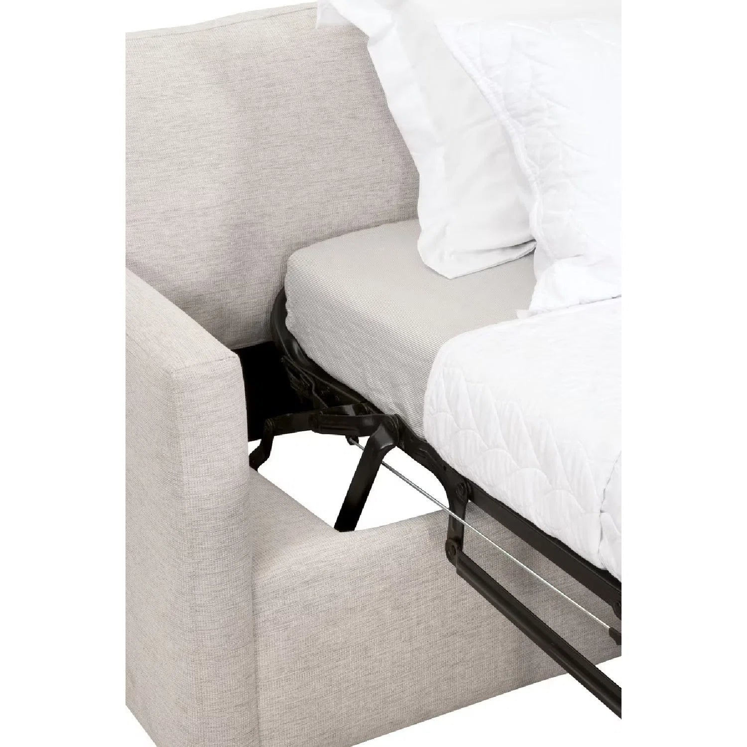 Luxury Clara Gray Fabric Queen Sleeper Sofa Modern Italian Style for Villa