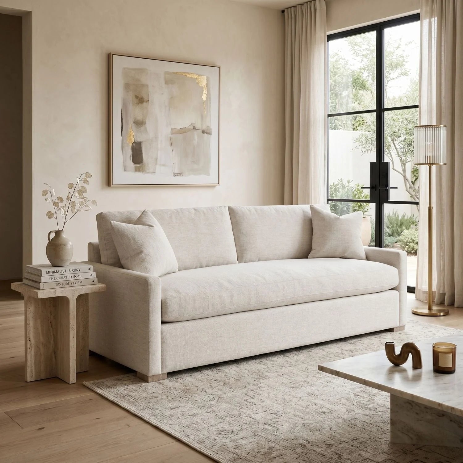Luxury Clara Gray Fabric Queen Sleeper Sofa Modern Italian Style for Villa