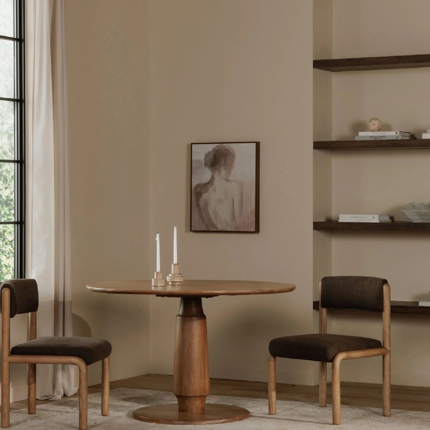 Luxury Clark Mango Wood Dining Table Modern Italian Style for Villa