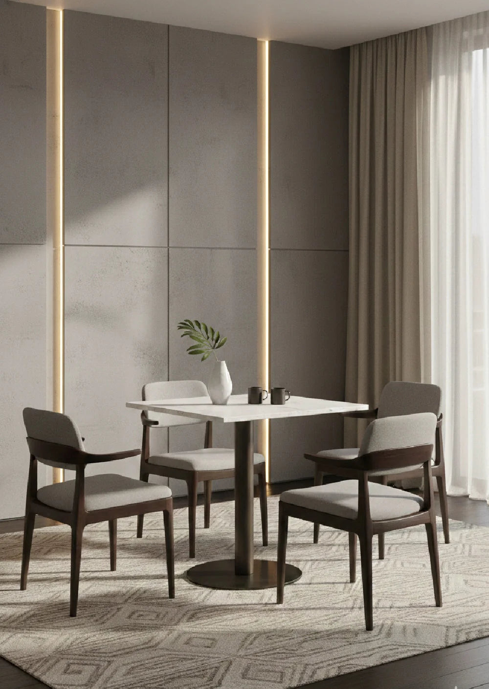 Luxury Claudia Square Marble Bistro Table Modern Italian Style for Villa