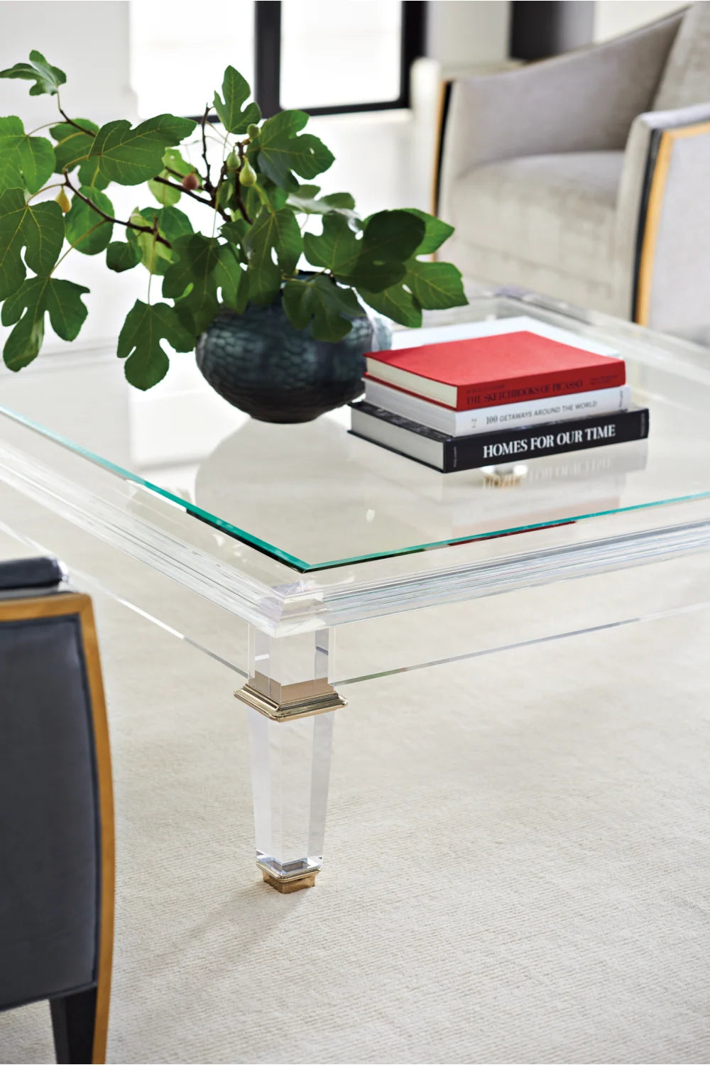 Luxury Clear Acrylic Cocktail Table Modern Italian Style for Villa